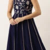 Blue Embroidered Kali Gown Party Wear -ZariGrace Shop Blue Embroidered Kali Gown IWBS02202359 l