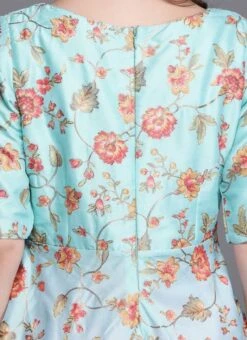 Blue Embroidered N Peach Kurta N Wide Leg Pant Festive Wear -ZariGrace Shop Blue Embroidered N Peach Kurta N Wide Leg Pant KSBS01911765 rrc2