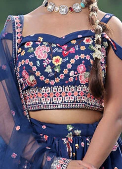 Dupatta From Blue Embroidered Strap Neck Style Lehenga Set After Six Wear 14 Dupatta From Blue Embroidered Strap Neck Style Lehenga Set After Six Wear -ZariGrace Shop Blue Embroidered Strap Neck Style Lehenga Set GHBS02308909 rrc1