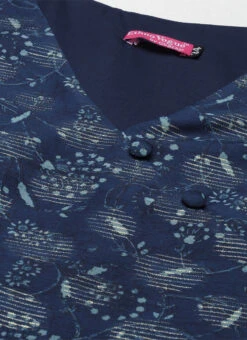 Blue Foil Calf Length Kurta Set After Six Wear -ZariGrace Shop Blue Foil Calf Length Kurta Set KSBS02201303 rrc1