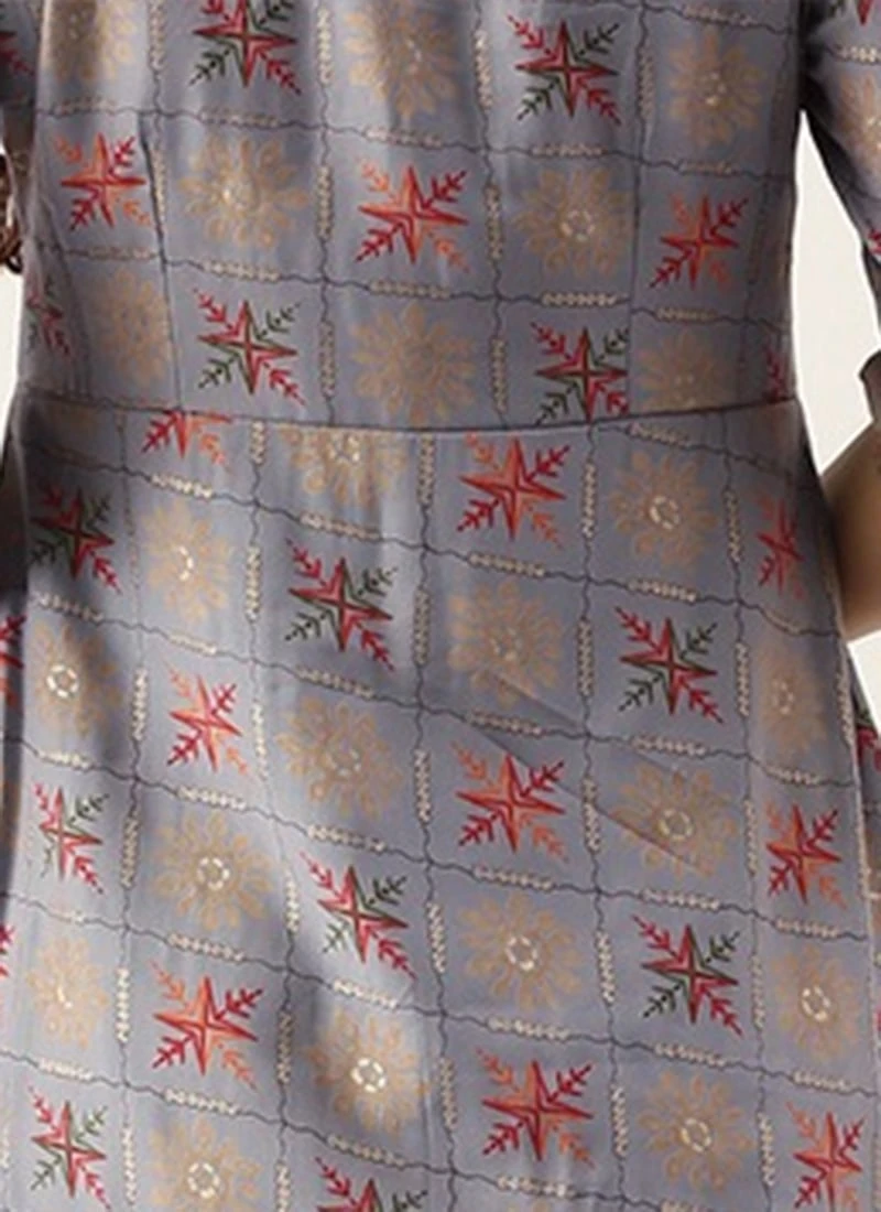 Blue Foil Printed A Line Dress After Six Wear 8 Blue Foil Printed A Line Dress After Six Wear - Image 6