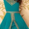 Blue Georgette Anarkali Suit Party Wear -ZariGrace Shop Blue Georgette Anarkali Suit SLSAK25827216C l