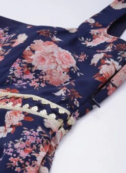 Top From Blue Georgette Printed Palazzo Suit After Six Wear -ZariGrace Shop Blue Georgette Printed Palazzo Suit SLBS02303675 rrc1