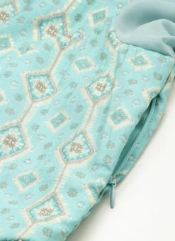 Blue Modal Satin N Geogette Flare Dress Festive Wear 16 Blue Modal Satin N Geogette Flare Dress Festive Wear -ZariGrace Shop Blue Modal Satin N Geogette Flare Dress DRBS02301788 rrc3