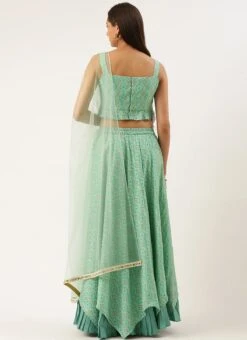 Blue Modal Satin Umbrella Lehenga Festive Wear -ZariGrace Shop Blue Modal Satin Umbrella Lehenga GHBS02206216 b