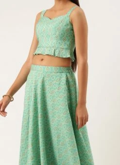 Blue Modal Satin Umbrella Lehenga Festive Wear