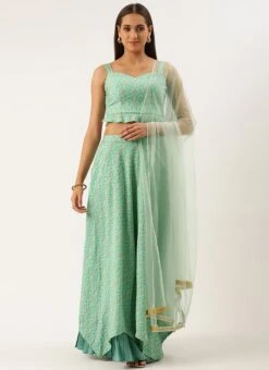 Blue Modal Satin Umbrella Lehenga Festive Wear -ZariGrace Shop Blue Modal Satin Umbrella Lehenga GHBS02206216 u