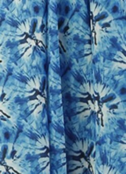 Blue Muslin Printed Mini Dress Party Wear -ZariGrace Shop Blue Muslin Printed Mini Dress DRBS02208444 rrc3