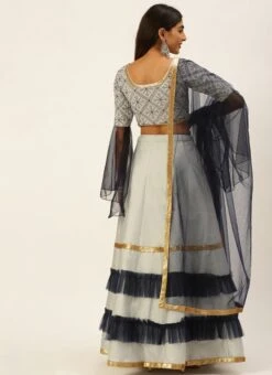 Blue N Grey Sequence Embroidered Lehenga Set Festive Wear -ZariGrace Shop Blue N Grey Sequence Embroidered Lehenga Set GHBS02207309 b