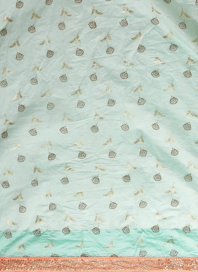 Blue N Mauve Low V Neck Saree Wedding Wear 9 Blue N Mauve Low V Neck Saree Wedding Wear - Image 7