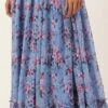 Blue N Pink Digital Printed Georgette Tiered Skirt Festive Wear -ZariGrace Shop Blue N Pink Digital Printed Georgette Tiered Skirt WBBS02012681 l