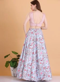 Skirt From Blue N Pink Embroidered Lehenga With Jacket After Six Wear -ZariGrace Shop Blue N Pink Embroidered Lehenga With Jacket GHBS02303688 b 1