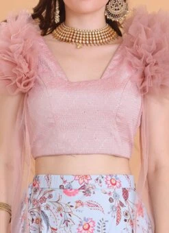 Skirt From Blue N Pink Embroidered Lehenga With Jacket After Six Wear -ZariGrace Shop Blue N Pink Embroidered Lehenga With Jacket GHBS02303688 rrc1 1