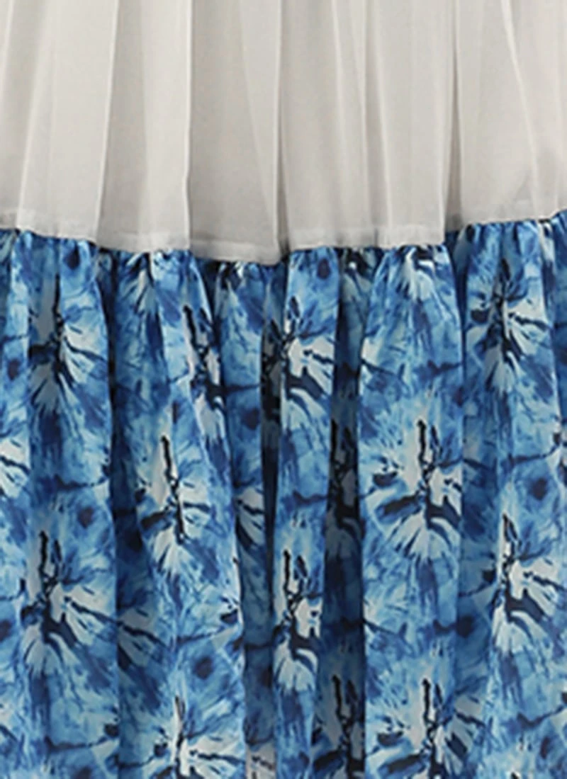 Blue N White Digital Printed Dress Festive Wear 10 Blue N White Digital Printed Dress Festive Wear - Image 8