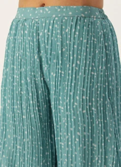 Bottom From Blue N White Printed Pleated Georgette Co-ords After Six Wear -ZariGrace Shop Blue N White Printed Pleated Georgette Co ords IWBS02211100 rrc3