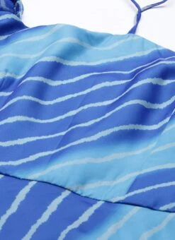 Blue Organza Printed Dress Party Wear -ZariGrace Shop Blue Organza Printed Dress DRBS02205967 rrc1