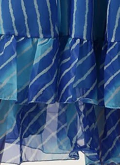 Blue Organza Printed Dress Party Wear -ZariGrace Shop Blue Organza Printed Dress DRBS02205967 rrc4