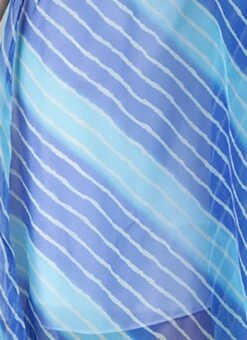 Blue Organza Printed Kaftan Dress Festive Wear -ZariGrace Shop Blue Organza Printed Kaftan Dress DRBS02204783 rrc4