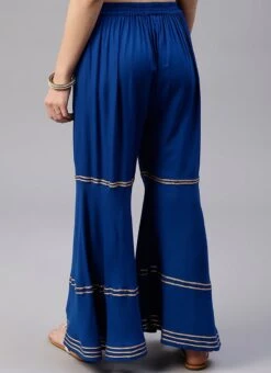 Blue Palazzo Pant After Six Wear 9 Blue Palazzo Pant After Six Wear -ZariGrace Shop Blue Palazzo Pant IWBDMF344 b