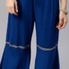 Blue Palazzo Pant After Six Wear -ZariGrace Shop Blue Palazzo Pant IWBDMF344 l