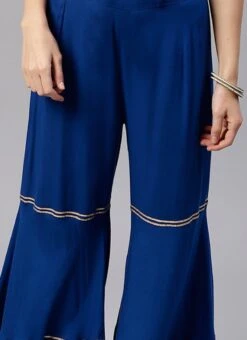 Blue Palazzo Pant After Six Wear
