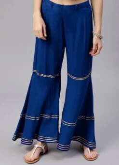 Blue Palazzo Pant After Six Wear 8 Blue Palazzo Pant After Six Wear -ZariGrace Shop Blue Palazzo Pant IWBDMF344 u