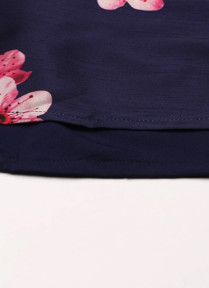 Blue Printed Art Silk Dress Festive Wear 9 Blue Printed Art Silk Dress Festive Wear - Image 7