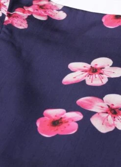 Blue Printed Art Silk Ruffled Dress Festive Wear 14 Blue Printed Art Silk Ruffled Dress Festive Wear -ZariGrace Shop Blue Printed Art Silk Ruffled Dress DRBS02205992 rrc1