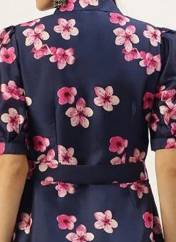 Blue Printed Art Silk Shirt Dress After Six Wear 16 Blue Printed Art Silk Shirt Dress After Six Wear -ZariGrace Shop Blue Printed Art Silk Shirt Dress DRBS02205850 rrc3