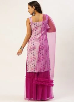 Top From Blue Printed Palazzo Suit After Six Wear -ZariGrace Shop Blue Printed Palazzo Suit SLBS02303895 b