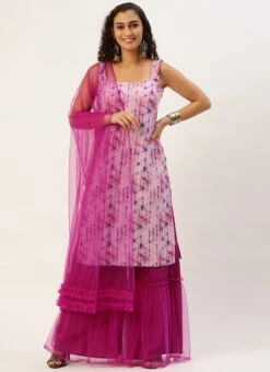 Bottom From Blue Printed Palazzo Suit After Six Wear -ZariGrace Shop Blue Printed Palazzo Suit SLBS02303895 u 1