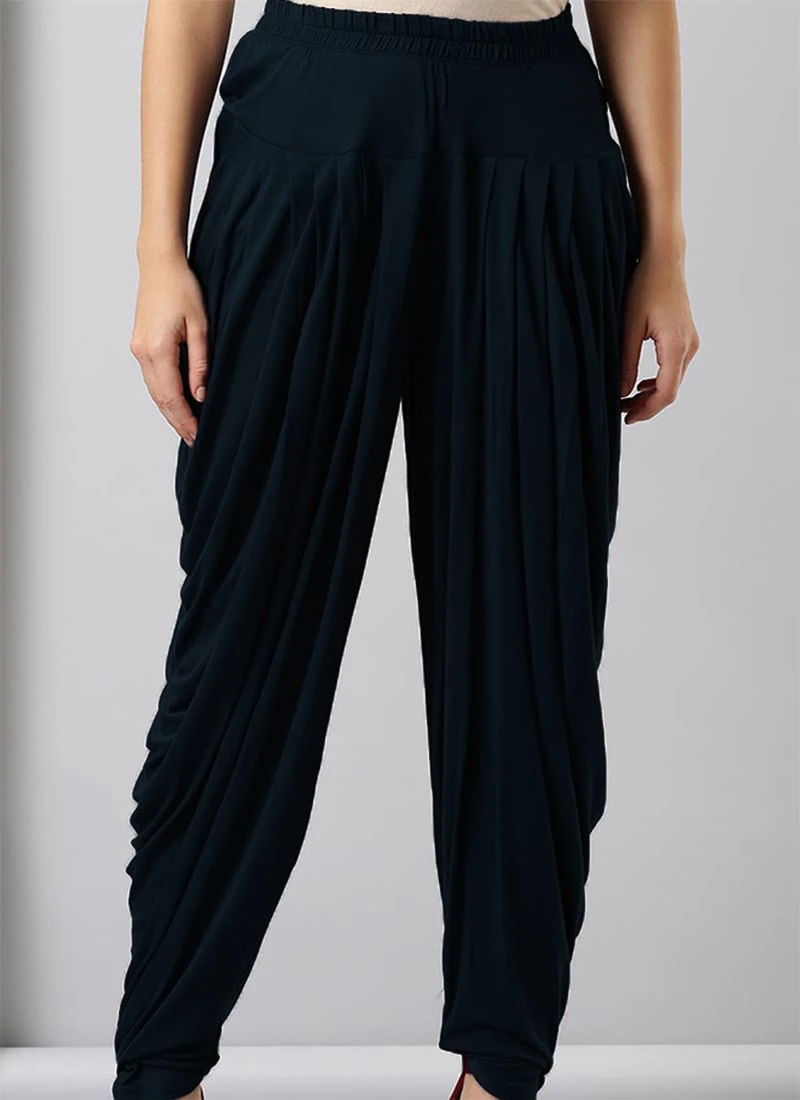 Blue Rayon Dhoti Pant Work Wear 3 Blue Rayon Dhoti Pant Work Wear