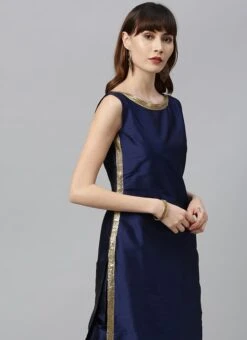 Blue Taffeta Top Festive Wear -ZariGrace Shop Blue Taffeta Top KRBS02307703 b