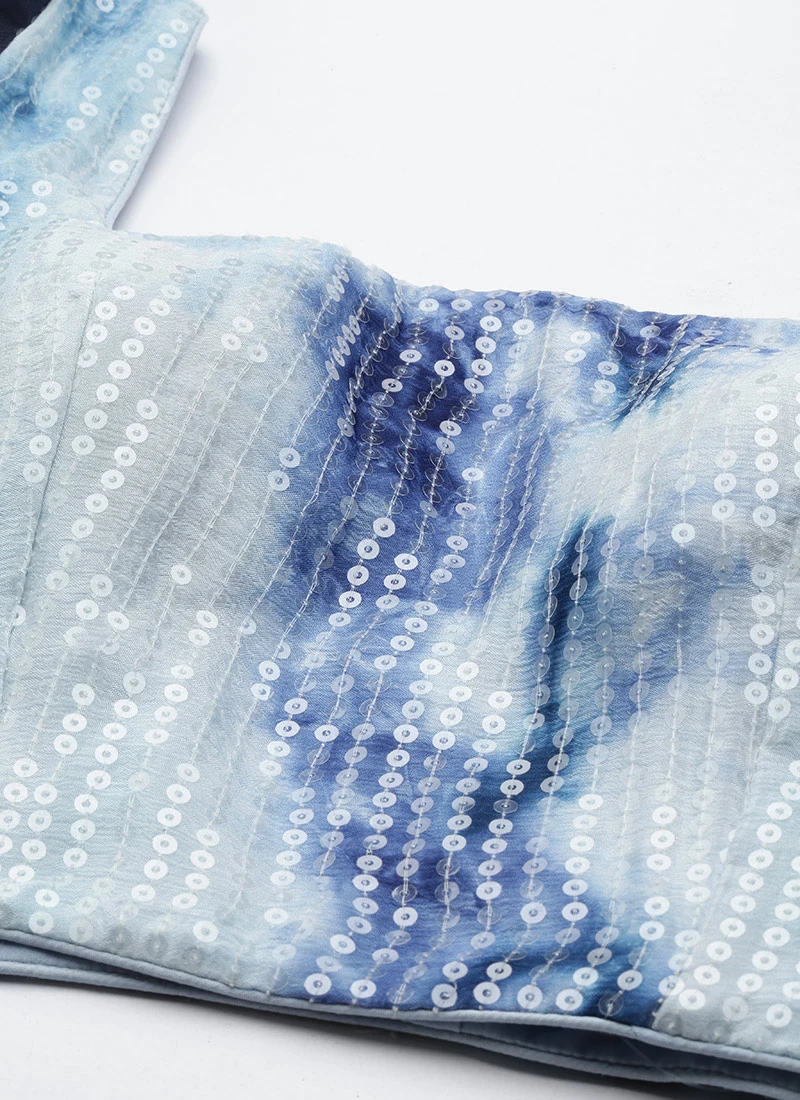 Skirt From Blue Tie N Dye Chinon Skirt Set After Six Wear 7 Skirt From Blue Tie N Dye Chinon Skirt Set After Six Wear - Image 5