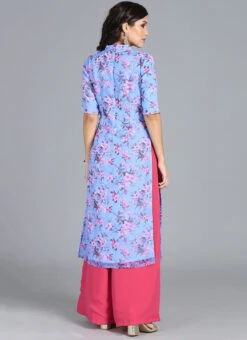 Ethnovog Blue Wide Leg Pant Suit After Six Wear -ZariGrace Shop Bollywood Vogue Blue Customised Wide Leg Pant Suit IWBV01906410 b