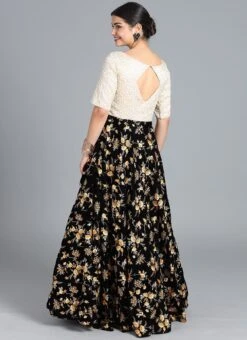 Ethnovog Black Anarkali Gown Wedding Wear -ZariGrace Shop Bollywood Vogue Customised Black Anarkali Gown IWBS01902601 b