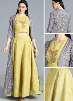 Ethnovog Crop Top N Skirt Party Wear -ZariGrace Shop Bollywood Vogue Customised Crop Top N Skirt IWBV01904098 gl