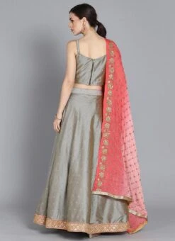 Ethnovog Grey Lehenga Choli Wedding Wear -ZariGrace Shop Bollywood Vogue Customised Grey Lehenga Choli GHBV01904091 b