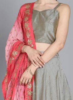 ZariGrace Shop 17 Ethnovog Grey Lehenga Choli Wedding Wear