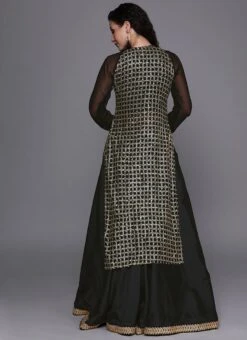 Ethnovog Jacket Style Skirt Set Festive Wear -ZariGrace Shop Bollywood Vogue Customised Jacket Style Skirt Set IWBV01903878RTW b