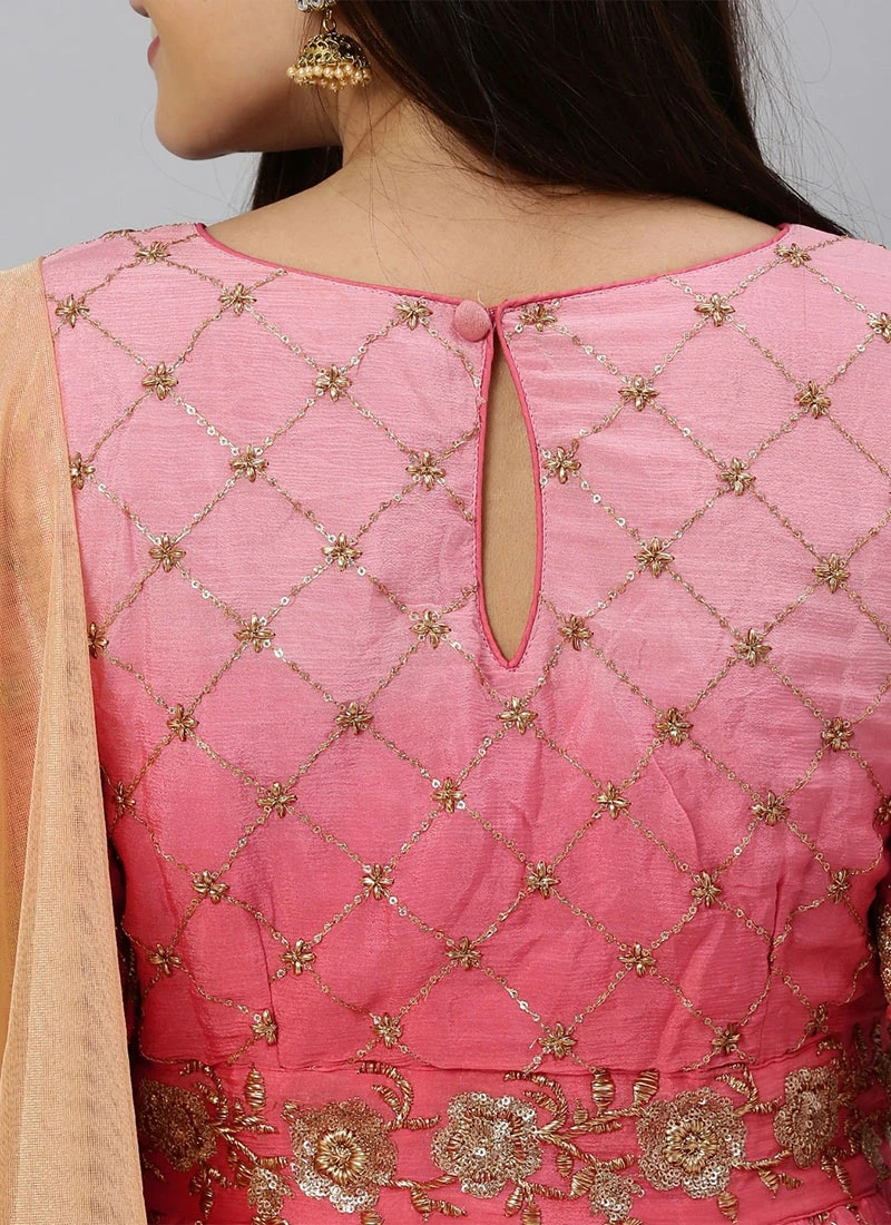 Ethnovog Customised Pink Anarkali Suit Party Wear 8 Ethnovog Customised Pink Anarkali Suit Party Wear - Image 6