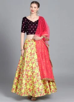 Ethnovog Printed Lehenga Set Wedding Wear -ZariGrace Shop Bollywood Vogue Customised Printed Lehenga Set GHBV01811660 u