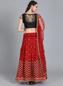 Ethnovog Red Embroidered Lehenga Festive Wear 13 Ethnovog Red Embroidered Lehenga Festive Wear -ZariGrace Shop Bollywood Vogue Customised Red Embroidered Lehenga GHBV01904150 b
