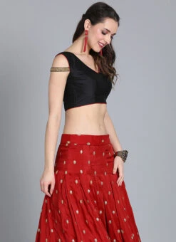 Ethnovog Red Embroidered Lehenga Festive Wear 14 Ethnovog Red Embroidered Lehenga Festive Wear -ZariGrace Shop Bollywood Vogue Customised Red Embroidered Lehenga GHBV01904150 rrc1