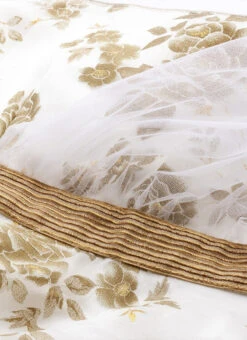 Ethnovog White One Shoulder Gown Party Wear -ZariGrace Shop Bollywood Vogue Customised White One Shoulder Gown IWBV01903799 rrc1