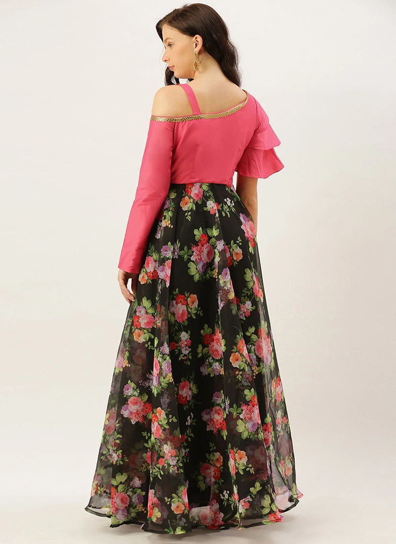 Ethnovog Ruffle Style Black Anarkali Suit Party Wear 6 Ethnovog Ruffle Style Black Anarkali Suit Party Wear - Image 4