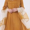 Brown Chinon Silk Mirror Work Anarkali Suit Wedding Wear -ZariGrace Shop Brown Chinon Silk Mirror Work Anarkali Suit SLDVC164 l
