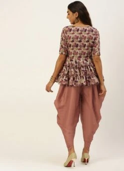 Brown Dhoti Jumpsuit With Embroidered Jacket Festive Wear Party Wear -ZariGrace Shop Brown Dhoti Jumpsuit With Embroidered Jacket IWBS02208540 b