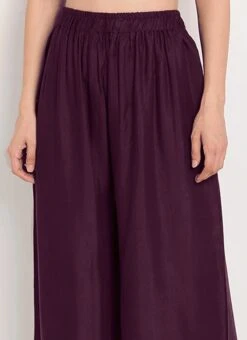 Wine Rayon Palazzo Pant Work Wear