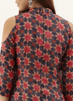 Collar Neck Multicoloured Straight Pant Kurta Set After Six Wear -ZariGrace Shop Collar Neck Multicoloured Straight Pant Kurta Set KSBS02001398 rrc3